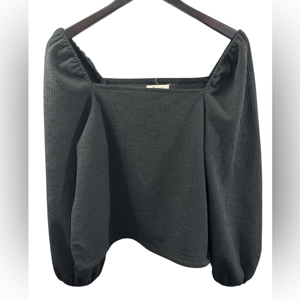 Madewell Crepe Square Neck Puff-Sleeve Top Blouse Size Medium. milkmaid preppy